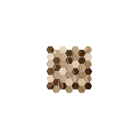 Drops stone brown hex 275x275 sieninė mozaika